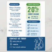 Modern Cleaning Service Flyer Template | Editable  チラシ (裏面)