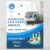 Modern Cleaning Service Flyer Template | Editable  チラシ (正面)