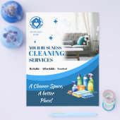 Modern Cleaning Service Flyer Template | Editable  チラシ (シングル)
