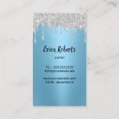 Modern Cleaning Service Silver Drips Maid Blue  名刺 (裏面)