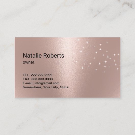 Modern Cleaning Service Tropical Leaves Rose Gold 名刺 (裏面)