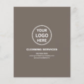 Modern Cleaning Services Photo Logo Taupe チラシ (裏面)