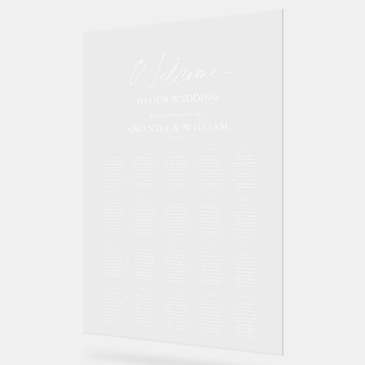 Modern Clear Seating Chart アクリルサイン (傾斜)