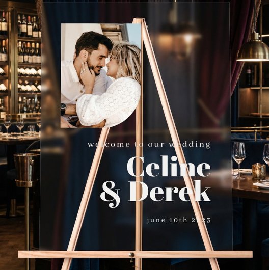 Modern Clear Wedding Photo Welcome Acrylic Sign アクリルサイン