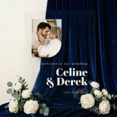 Modern Clear Wedding Photo Welcome Acrylic Sign アクリルサイン
