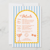 Modern Coastal Bachelorette Party Itinerary 招待状 (裏面)