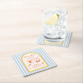 Modern Coastal Bachelorette Party Paper Coasters スクエアペーパーコースター (インサイチュ)