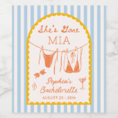 Modern Coastal Bachelorette Party Wine Labels ワインラベル (シングルラベル)