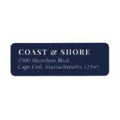 Modern Coastal Blue Return Address Labels ラベル (正面)