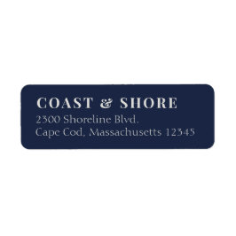 Modern Coastal Blue Return Address Labels ラベル