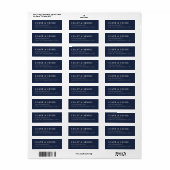 Modern Coastal Blue Return Address Labels ラベル (フルシート)