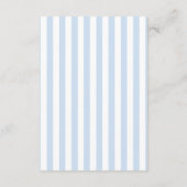 Modern Coastal Blue Stripes Wedding Details エンクロージャーカード (裏面)