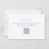 Modern Coastal Chic Blue QR Code Wedding 出欠カード (裏面)