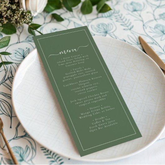 Modern Coastal Green Palm Tree Wedding メニュー