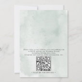 Modern Coastal Seashell Aqua QR Code Wedding 招待状 (裏面)