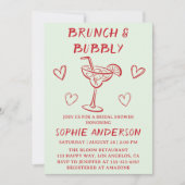Modern Cocktail Brunch & Bubbly Bridal Shower      招待状 (正面)