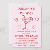 Modern Cocktail Brunch & Bubbly Bridal Shower      招待状 (正面)