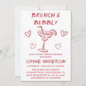 Modern Cocktail Brunch & Bubbly Bridal Shower      招待状 (正面)