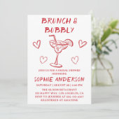 Modern Cocktail Brunch & Bubbly Bridal Shower      招待状 (スタンド正面)