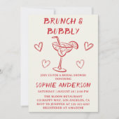 Modern Cocktail Brunch & Bubbly Bridal Shower      招待状 (正面)