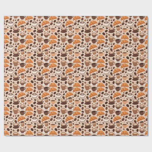 Modern Coffee Aesthetic Pattern ラッピングペーパー (フラット)