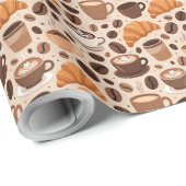 Modern Coffee Aesthetic Pattern ラッピングペーパー (ロールコーナー)