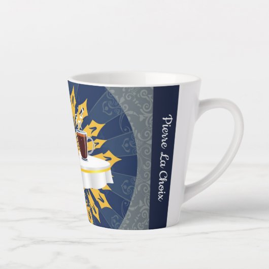 Modern Coffee Bar Deco Aesthetic Personalized カフェラテマグ (右)