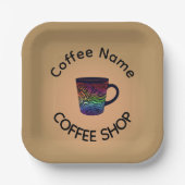 Modern Coffee Shop Café tea Bar Custom Barista  ペーパープレート (正面)