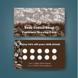 Modern Coffee Shop Discount Reward Customer ロイヤリティカード