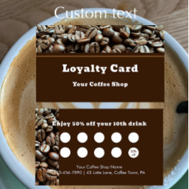 Modern Coffee Shop Discount Reward Customer ロイヤリティカード