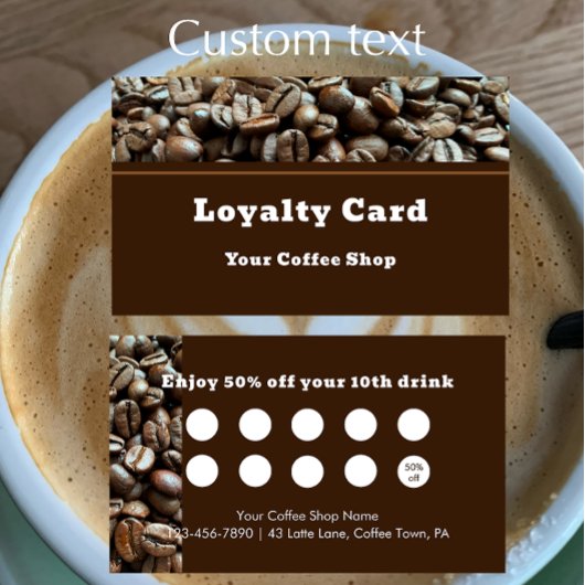 Modern Coffee Shop Discount Reward Customer ロイヤリティカード