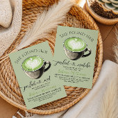 Modern Coffee Theme Perfect Matcha Bridal Shower 招待状