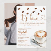 Modern Coffee Themed Graduation Party Photo 招待状 (正面/裏面)