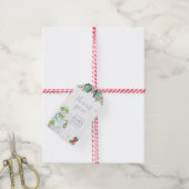 Modern Cold Outside Floral Snowman Baby Shower ギフトタグ (より糸付き)