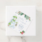 Modern Cold Outside Floral Snowman Baby Shower フェイバータグ (インサイチュ)