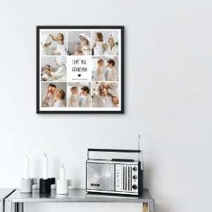 Modern Collage Photo Love You Grandma Best Gift ポスター