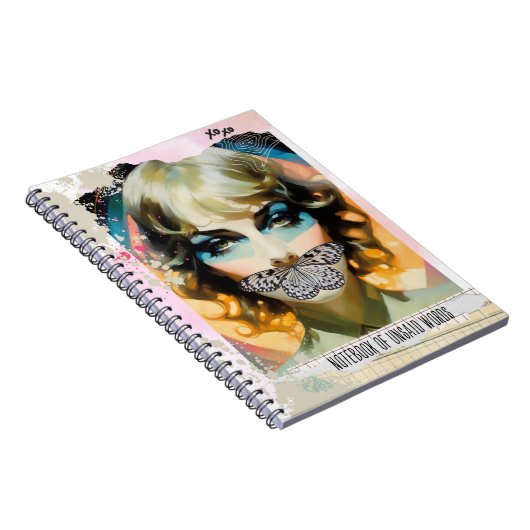 Modern Collage Portrait Notebook of Unsaid Words ノートブック (右側)