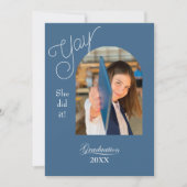 Modern College Graduation Announcement with photo カード (正面)