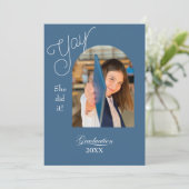 Modern College Graduation Announcement with photo カード (スタンド正面)