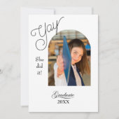 Modern College Graduation Announcement with photo カード (正面)