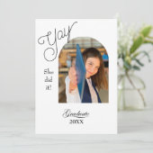 Modern College Graduation Announcement with photo カード (スタンド正面)