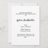 Modern College Graduation Announcement with photo カード (裏面)