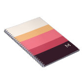 Modern Color Block Pink Cream Monogram ノートブック (右側)