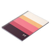 Modern Color Block Pink Cream Monogram ノートブック (左側)