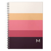 Modern Color Block Pink Cream Monogram ノートブック (正面)