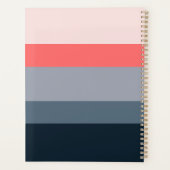 Modern Color Block Pink Gray Custom Monogram プランナー手帳 (裏面)