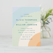 Modern Color Block Wedding Invitation 招待状 (スタンド正面)