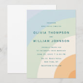 Modern Color Block Wedding Invitation 招待状 (正面/裏面)