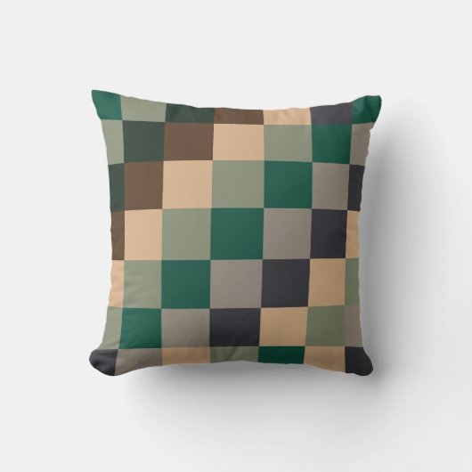 Modern Color Checks Checkerboard クッション (正面)