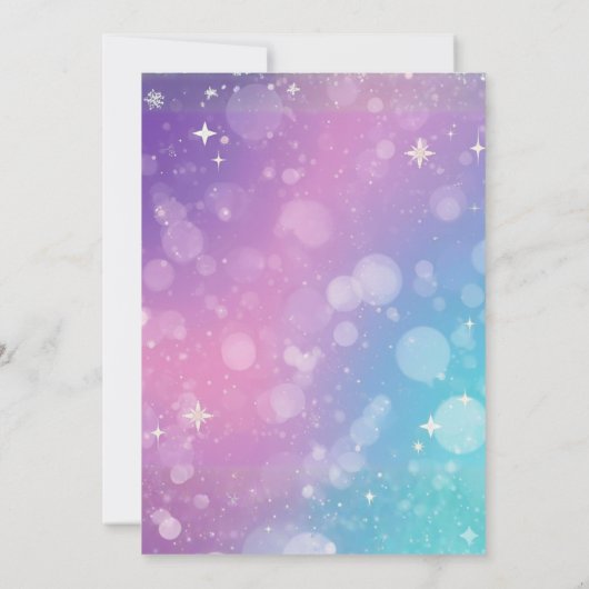 Modern Colorful 1st Birthday Rainbow Foil 招待状 (裏面)